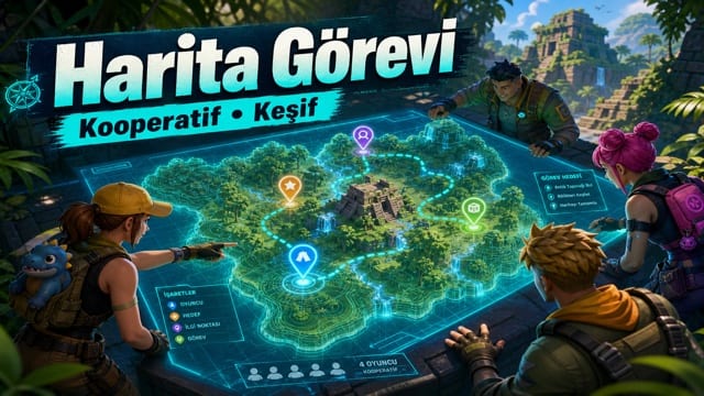 Slotime Harita Görevi kooperatif keşif oyunu