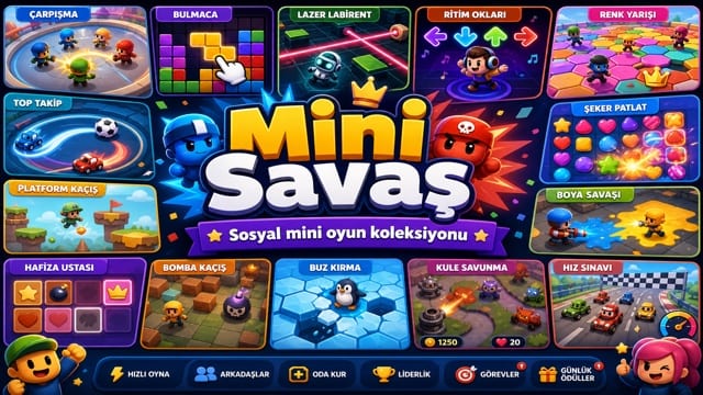 Slotime Mini Savaş sosyal mini oyunlar koleksiyonu